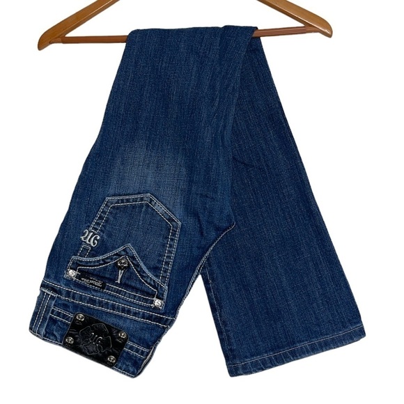 Size 27 Miss Me Distressed Bootcut low-rise Jeans JP4009-2 - Picture 3 of 10